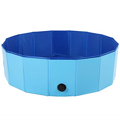 Qukaim Bathtubfor Dogs Cats Dog Pool Foldable Pet Bathing Pool, Large Pet Bath Swimming Tub for Dogs and Cats, Portable Bathtub, Blue von Qukaim