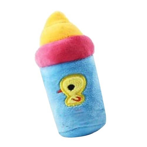 Qukaim Beißflasche für Hunde, Kauspielzeug für Welpen, weiches Plüsch-Cartoon, leuchtende Farben, kleines Haustier-Futterspielzeug von Qukaim