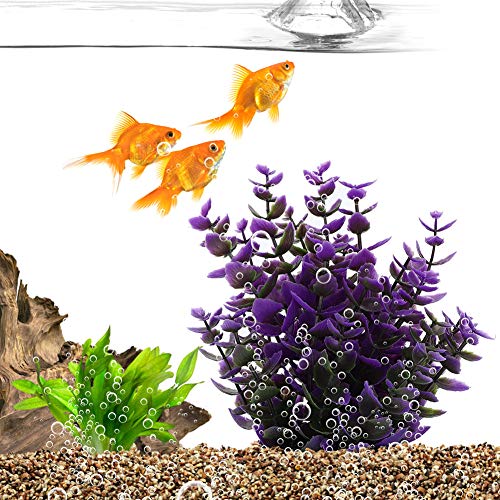 Qukaim Bionic Wasserpflanze Künstliche Wasserpflanze für Aquarium, Bionische Dekoration in Violett, Aquarium Landschaft Enhancer, Realistisches Design, 30 cm Höhe, Pflegeleicht von Qukaim