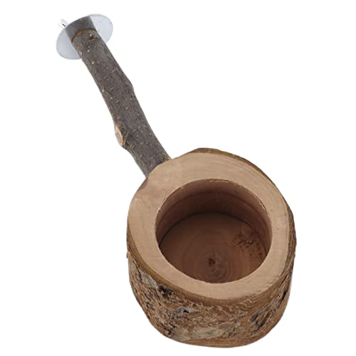 Qukaim Birds Wood Stand Food Bowl Papagei Wooden Stand Stick Food Bowl, Ungiftige Holzkombination für Papageien, Käfigzubehör von Qukaim