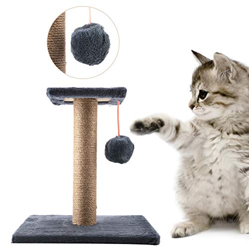 Qukaim Cat Climb Handgefertigter Katzen-Kratzbaum, Sisalseil Kletterspielzeug, Grau Katzenbaum für Aktivität, 60 cm hoch, ideale Katzenmöbel von Qukaim