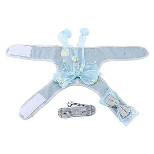 Qukaim Cat Leash Fairy Blue M Katzengeschirr und Leine, atmungsaktive Schleife, für Spaziergänge im Freien von Qukaim