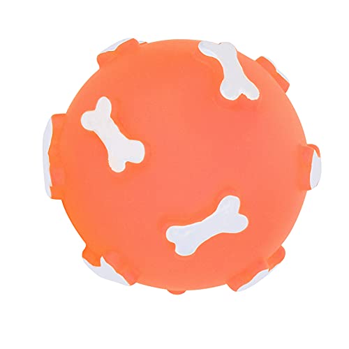 Qukaim Chewing Spiky Ball Vinyl Squeaky Vocal Ball, Ungiftiges Outdoor Kauspielzeug, Zahnen Spiky Ball für Hunde, 10cm, Orange von Qukaim