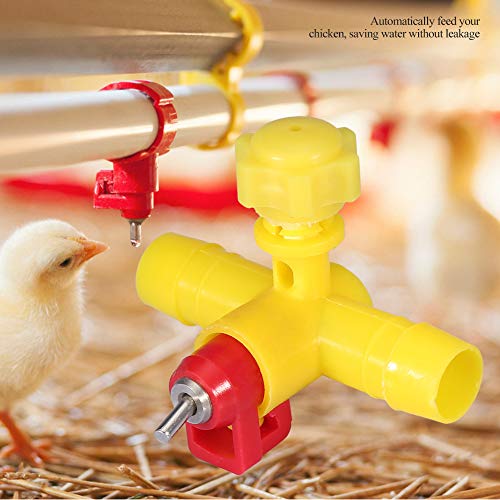 Qukaim Chicken Waterer 10pcs Automatische Hühnerfutter-Nippel Edelstahl Wasser Trinkspender Nippel Waterer für Geflügel Einfach zu Installieren Ideal für Hühner und Vögel von Qukaim