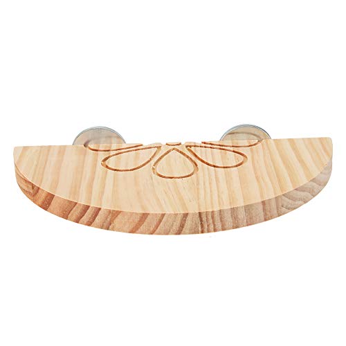 Qukaim Chinchilla Plattform Holz Haustiere Hamster Plattform Spielzeug Arc Springboard Ständer für Mäuse und Chinchillas, Naturholz Pedal, Kleintier Übung Zubehör, 30 x 20 cm von Qukaim