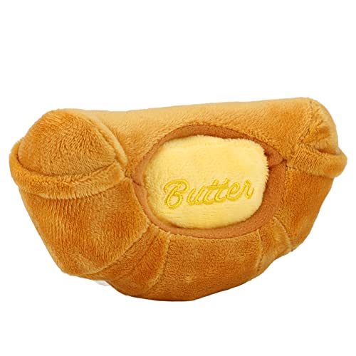 Qukaim Croissant Squeezable Plush Toys Croissant Plüsch Hundespielzeug, Interaktives Kauspielzeug Quietschspielzeug für Hunde und Welpen, Niedliches Gefülltes Croissant-Design, Weiches Plüschmaterial, von Qukaim