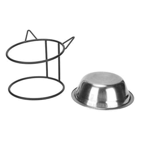 Qukaim Dog Foodand Water Bowls Stainless Steel Raised Pet Bowls, Elevated Dog Feeder Bowl with Stand, Cute Cat Ears Shape, Non-Slip, For Cats, Dogs, Puppies, and Pigs, M Size von Qukaim