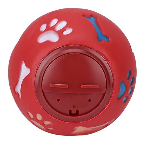 Qukaim Dog Toys Dog Leakage Food Ball, Multifunction Slow Feeding Dog Toy, 11cm Diameter, Food Dispensing Treat Ball for Dogs, Red von Qukaim