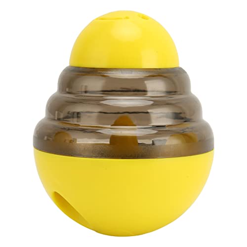 Qukaim Dog Treat Dispensing Ball Toy Dog Treat Dispenser Ball, Interactive Slow Feeding Puzzle Ball Toy for Dogs and Cats, Yellow, Pet Food Dispensing Ball, Trainingshilfe von Qukaim