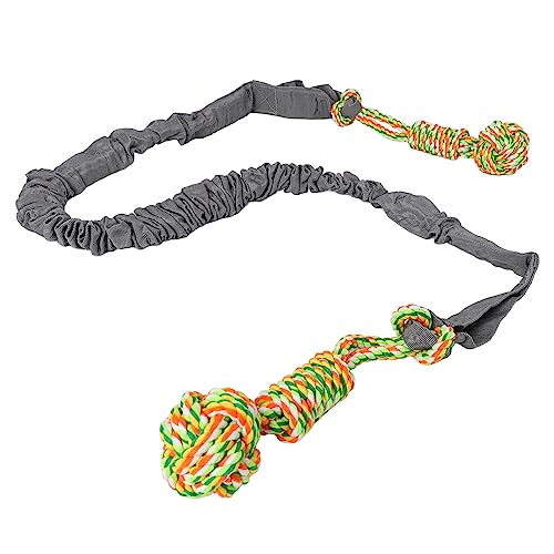 Qukaim Door Dog Tug Rope Toy Dog Tug Rope Toy, Interactive Hanging Pet Rope Toy for Indoor and Outdoor Use, Bite Resistant Design, Gray von Qukaim