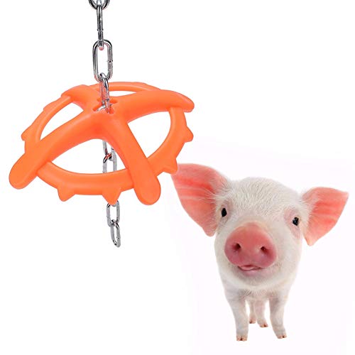 Qukaim Farm Food Spielzeug Kunststoff Hochfeste Hängende Kette Bauernhof Lebensmittel Spielzeug Tierärztliches Kaubeißspielzeug für Ferkel, Design für Bauernhoftiere, 30,5 cm lang von Qukaim