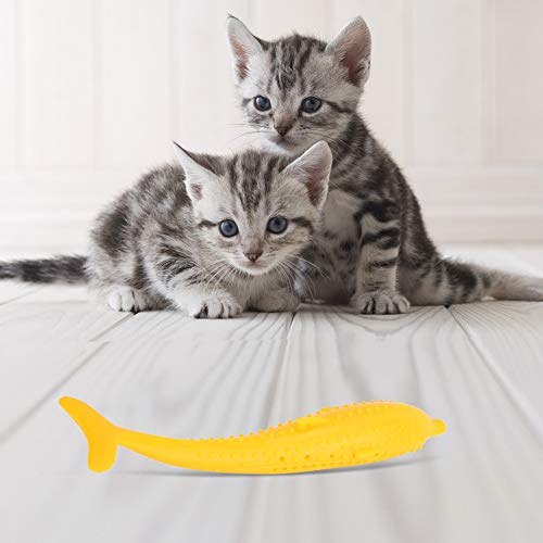 Qukaim Fish Katzenspielzeug, weiches Silikon, Katzenminze, Fischspielzeug, interaktives Kau- und Zahnreinigung-Trainingsspielzeug für Katzen, sicher und ansprechend, 16,5 cm, verschiedene Farben von Qukaim