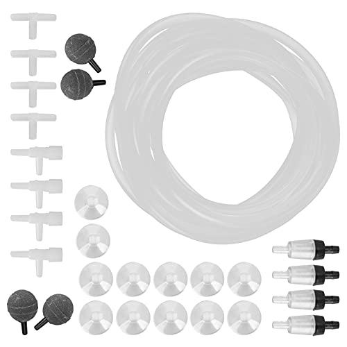 Qukaim Fish Tank Air Accories Sauerstoffschlauch-Rückschlagventil-Set, 8 m Schlauch für Aquarien, inklusive Blasenstein und Luft-Set, ideal für aquatische Umgebungen von Qukaim