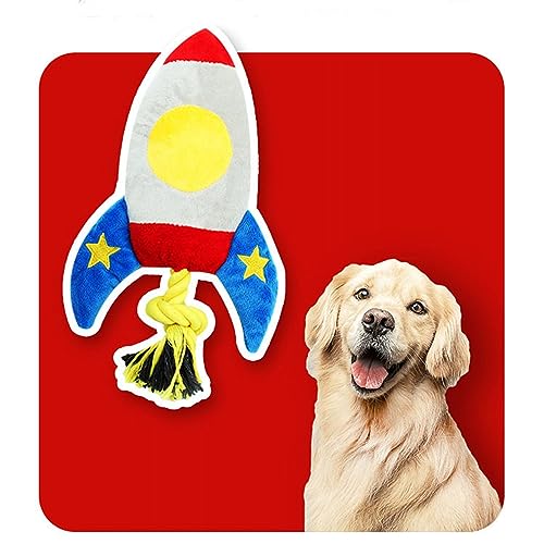 Qukaim Gefülltes Haustierspielzeug Plüsch Haustier Spielzeug, Quietschendes Weiches Bissfestes Kauspielzeug mit Seilknoten für Hund und Katze, Ideal für Zähneknirschen und Spielzeit, 30cm Lang von Qukaim