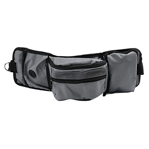 Qukaim Gürteltasche für Hundetraining, große Kapazität, reflektierend, Welpen-Leckerli-Tasche mit Flaschenhalter und Kotbeutelspender, Grau von Qukaim