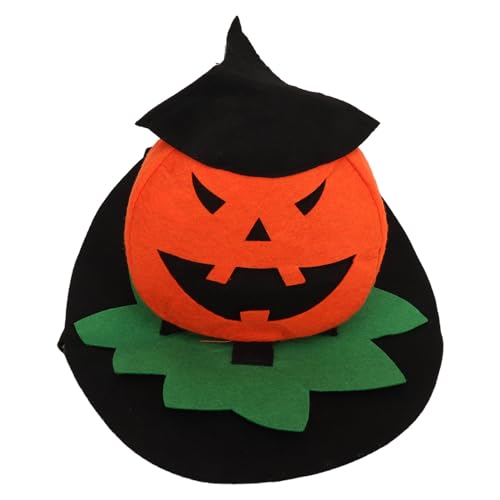 Qukaim Halloween-Kürbis-Hut für Hunde, Halloween, Kürbisreiter, Ritter, Kostüm mit Zauberer-Hexenhut, Halloween-Kürbis-Bekleidung für Hunde und Katzen von Qukaim