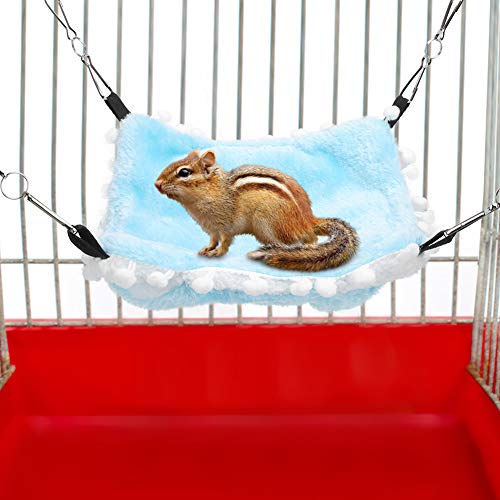 Qukaim Hamster Hängematte Haustier Plüsch Hängematte, Warmhalten Nest Hängendes Schlafbett für Hamster und Zuckergleiter, Weicher Stoff, 30 x 30 cm, Ideal für Kleine Haustiere von Qukaim