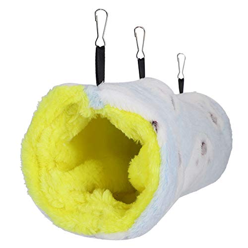 Qukaim Hamster Hängetunnel Kleines Haustier Hängetunnel Bett, Blauer Bär Design, Hamster Vergnügungshaus Hängematte Spielzeug, Ideal für Hamster und kleine Haustiere, 25cm lang von Qukaim