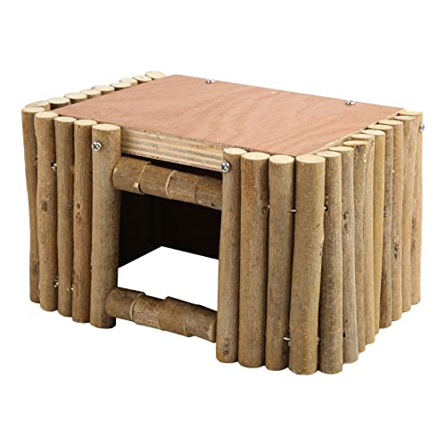 Qukaim Hamster Holzstäbe Versteck Holz Hamsterzaun Versteck Multifunktional Flexible Holzstäbe Haus für Goldbären Kleintiere Ideal zum Zähneknirschen 30 x 20 x 15 cm von Qukaim