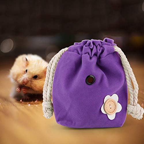 Qukaim Hamster Outgoing Bag Lila Biber Outdoor Tragbare Hamstertragetasche Kleine Haustier Outgoing Bag für Eichhörnchen und Zuckergleiter Leichtes, strapazierfähiges Gewebe 30 x 20 cm von Qukaim