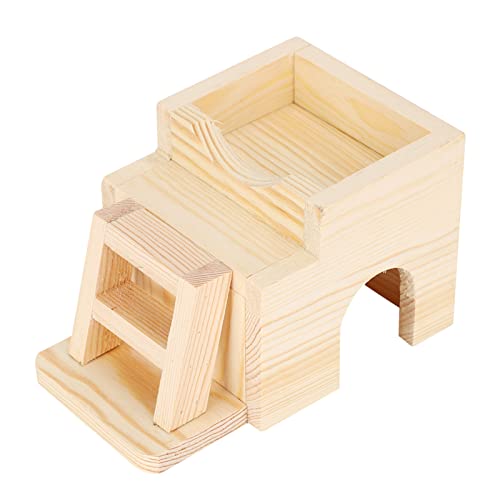 Qukaim Hamster Schlafnest Hamster Schlafhaus Holz Schlafhaus, Bissfestes Nest Spielzeug für Kleintiere, Ideale Hamster Haustierbedarf, 10 x 8 x 8 cm von Qukaim