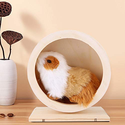 Qukaim Hamster Silent Running Wheel Wooden Bracket Silent Pet Exercise Running Wheel Toy for Hamster, Guinea Pig, Igel, Chinchilla, Non-Slip Design, Ideal for Small Animals, 30.5 cm Diameter von Qukaim