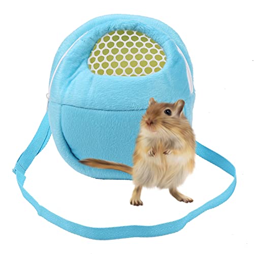 Qukaim Hamster Sleep Carrier Small Animal Traveling Bag, Blue Rat Hamster Igel Frettchen Carrier Pocket, Sleep Bag von Qukaim