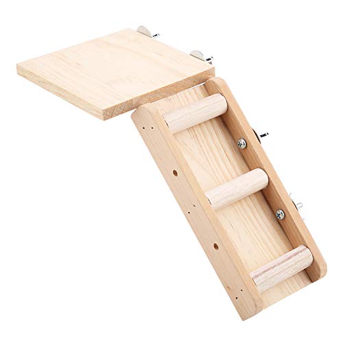 Qukaim Hamster Spielzeug Holz Papagei Hamster Spielzeug Leiter Plattform Set Kleintier Klettersets für Hamster und Papageien Enthält Mehrere Plattformen und Leitern von Qukaim