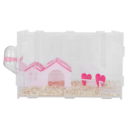 Qukaim Hamster Supplies Hamsterkäfig Acryl Transparent Einlagiges Haus mit Futterbecken Kleine Haustier Schloss Supplies von Qukaim