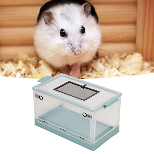 Qukaim Hamster Transparent Case Hamster Transparent Tank Groß Klar Hamsterkäfig Lebensraum für Goldhamster, Streifenhörnchen, Cole Duck, BlauAtmungsaktiv, Geräumig, 40 cm von Qukaim