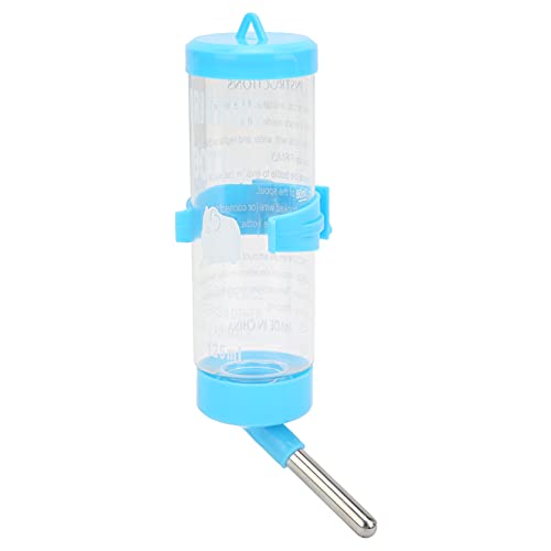 Qukaim Hamster Trinkflasche Hamster Wasserflasche Spender, Automatisch Kein Tropfen Hamster Trinkbrunnen, 125 ml, geeignet für Kleintiere, Blau von Qukaim