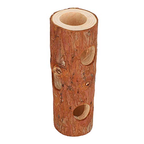 Qukaim Hamster Tunnel Holz Hamster Tunnel Kauspielzeug Haustier Übungsrohr für Hamster Frettchen Rennmäuse Spielruhe Zubehör 30cm lang von Qukaim