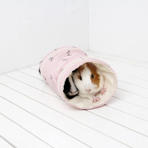 Qukaim Hamster Tunnel Tube Bett Hamster Tunnel Bett, Weiches Kleines Haustier Tunnel Tube Nest für Meerschweinchen Eidechse, Frühling Herbst Rosa von Qukaim