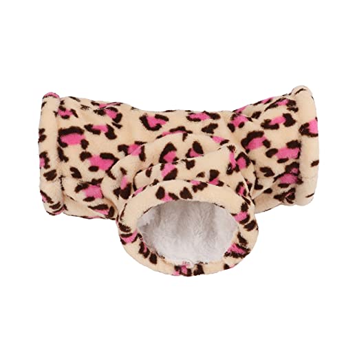 Qukaim Hamster3 Way Plüsch Tunnel Hamster 3 Wege Tunnel Plüsch Kleintier Tunnel Winter Warm Honig Tasche Fliegendes Meerschweinchen Igel Spielzeug Rosa Leopard Tee Groß von Qukaim