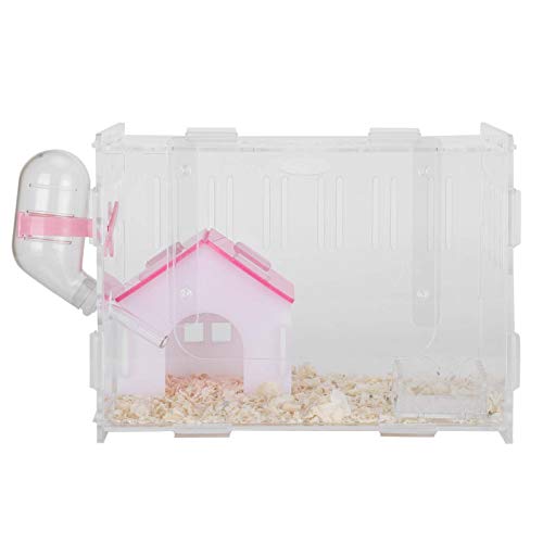 Qukaim Hamsterkäfig Acryl Hamsterkäfig Transparent Einlagiges Haus mit Futterbecken Kleintierbedarf für Hamster Langlebiges Design Leicht zu Reinigen 30 x 20 x 20 cm von Qukaim