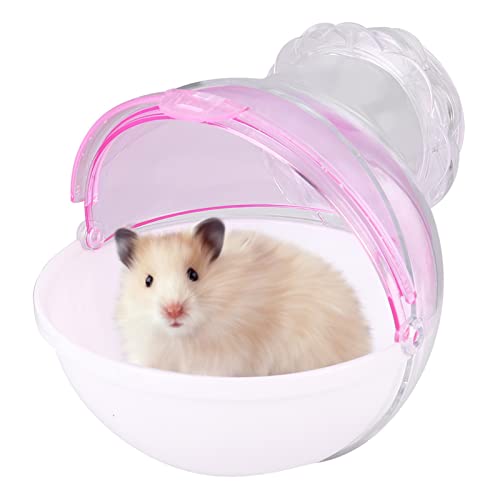 Qukaim Hamsterkäfig Badezimmer Acryl Kleintier Käfig Externe Badezimmer Toilette Haus für Hamster und Meerschweinchen Baden, Rosa von Qukaim