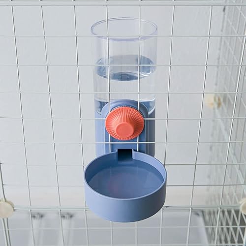 Qukaim Hanging Automatic Pet Water Bottle Bowl Hanging Automatic Pet Water Bottle Bowl for Dogs Cats Rabbits, Haze BluePet Cage Suspended Food Water Dispenser von Qukaim