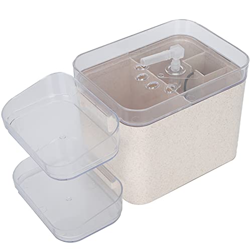 Qukaim Haustier Automatischer Trinkbrunnen Haustier Automatischer Trinkbrunnen USB-Schnittstelle, Doppelnapf Katze Hund Wasser Feeder, Transparent Beige, 5V von Qukaim