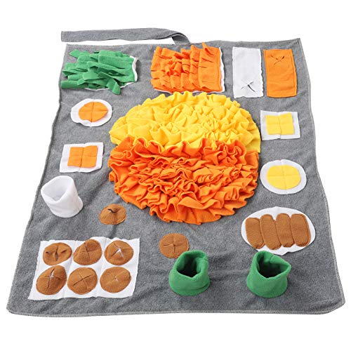 Qukaim Haustier Futtermatte Hund Schnüffeltraining Pad, Weiche rutschfeste Haustier Futtermatte für Stressabbau, Puzzle-Spielzeug für Nasentraining, Ideal für langsames Essen, 60 x 40 cm von Qukaim