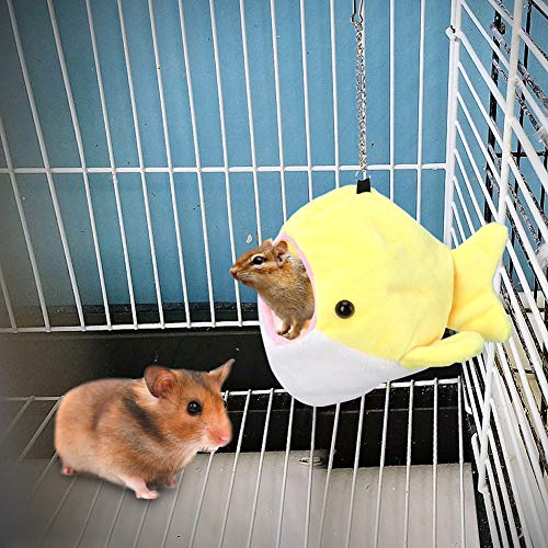 Qukaim Haustier Hängebett Haustier Ratte Hamster Meerschweinchen Vogel Eichhörnchen Plüsch Hängematte, Warm Hängende Bett Höhle für Kleine Haustiere Ideales Nest für Winter Schlafen 30x25cm von Qukaim