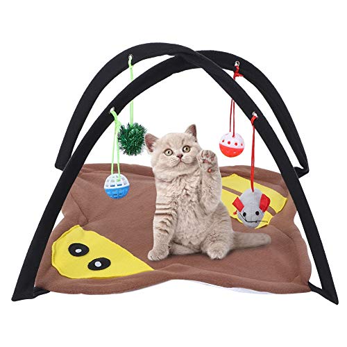 Qukaim Haustier Katze Heizbett Haustier Katze Kleiner Hund Faltbares Heizzelt, USB-Schnittstelle Konstante Temperatur Haus, Alle Jahreszeiten, Tragbares Katzenbett, Filzmaterial, 45 x 45 x 45 cm von Qukaim