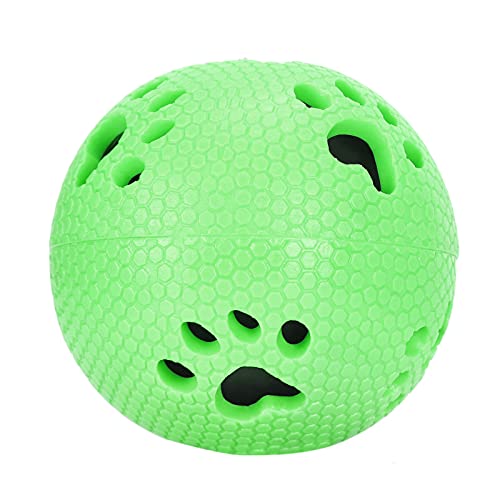 Qukaim Haustier Kauball Ungiftig Outdoor Waschbar Haustier Kauball Stacheliger Hund Sauberes Zahnen Spielzeug Sichere Haustierversorgung für Hunde Grünes Pfotenabdruck-Design von Qukaim