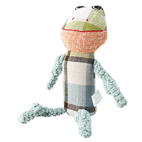 Qukaim Haustier Plüschtier Weiches Plüsch Haustier Kauspielzeug Cartoon Tier Frosch Form Sound Spielzeug für Welpen Hunde 20cm Lang von Qukaim