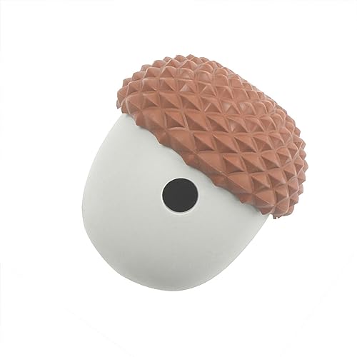 Qukaim Haustier-Puzzle-Ball für Tiernahrung, bissfest, langsames Füttern, Silikon-Leckerli-Puzzle-Ball für Hunde, Kaffee/Grau von Qukaim