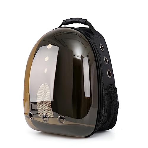 Qukaim Haustier Reise Träger Rucksack Haustier Reise Träger Rucksack, Große Kapazität Katzentrage Bubble Bag für Kleine Hunde und Katzen, Braun und Schwarz von Qukaim