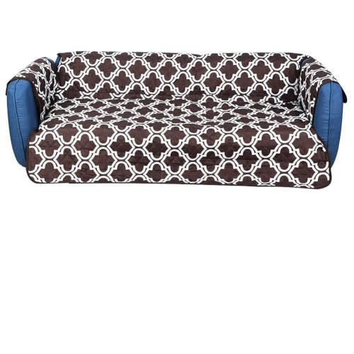 Qukaim Haustier-Sofa-Matte, Polyester-Seide, wasserdicht, rutschfest, Haustier-Sofakissen, schmutzabweisend, Lounge-Matte für Haustiere, dunkler Kaffee-Druck, 167 x 190 cm von Qukaim