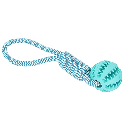 Qukaim Haustier Spielzeug Ball Baumwollseil Outdoor Hund Kauball Gummi Beißspielzeug für Haustiere Leckage Design Blau Pet Supply Ideal zum Kauen und Reinigen der Zähne von Qukaim