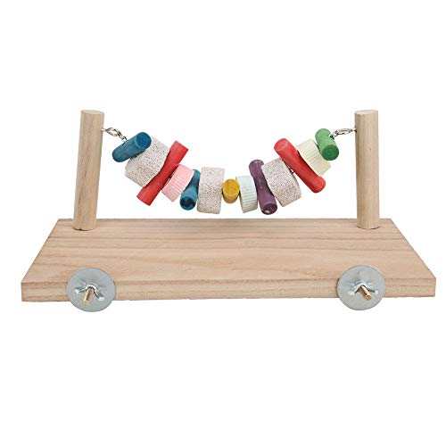 Qukaim Haustier Spielzeug Multifunktions Holz Springplattform Anti Biss Kauspielzeug für Hamster Kaninchen Chinchilla Kleintier Natürliches Material 15 x 10 x 5 cm von Qukaim