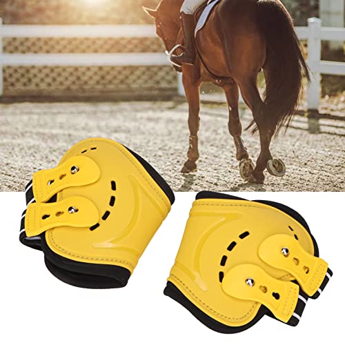 Qukaim Hind-Stiefel für Pferde, atmungsaktiv, rutschfest, leicht, Hinterbeinstiefel für Pferde, Schutzausrüstung, Gelb, Größe M von Qukaim