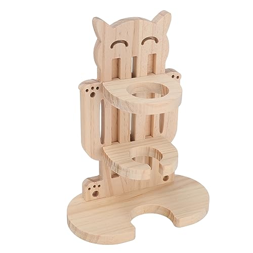 Qukaim Holz Hamster Wasserspender Hamster Trinkflasche Ständer, Multifunktion Einstellbare Höhe Wasserspender, Holz Hamster Wasserflaschenhalter für kleine Haustiere, einfach zu bedienen von Qukaim